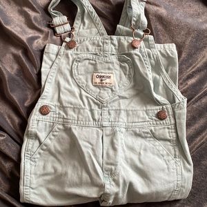 Teal toddler overalls